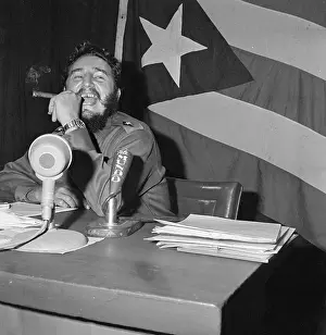 Fidel Castro with Cuban Flag