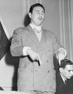 Fidel Castro Gesturing with His Hands