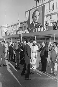 Fidel Castro Greeting Canadian Officials