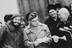 Fidel Castro Laughing With Russian Officials