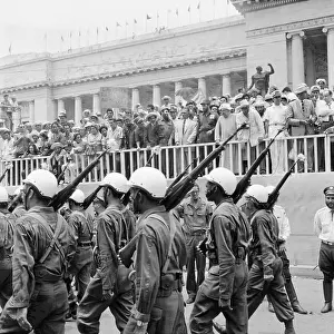 Fidel Castro and Lazaro Cardenas Watching Parade