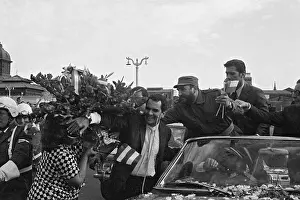Fidel Castro in Motorcade