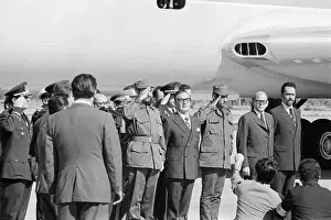 Fidel Castro and Salvador Allende Saluting