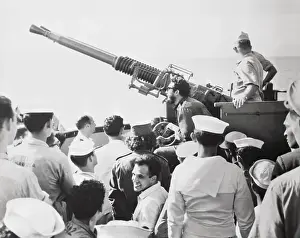 Fidel Castro Sighting a Target With an Anti-Aircraft Battery