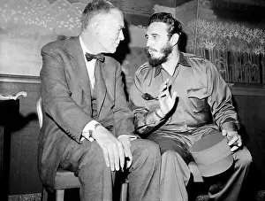Herter Prints: Fidel Castro Sitting and Conversing With Christian A. Herter