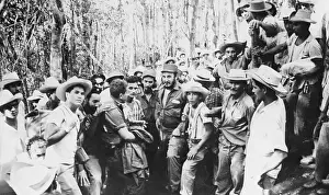 Fidel Castro Surrounded by Crowd