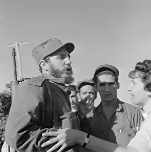Fidel Castro Talking with Cubans