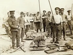 Trench Prints: Field Bakery with Bakers and Bread In WWI