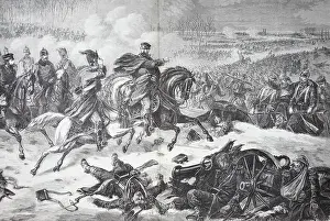 Labour Prints: Field Marshal Prince Frederick Charles and his staff at the Battle of Orleans