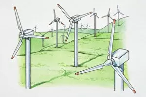 Field of modern windmills