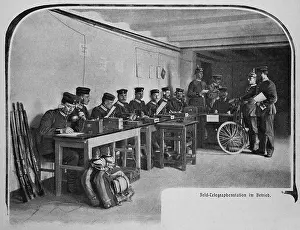 On The Phone Prints: Field telegraph station in operation