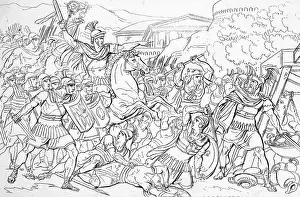 Defeat Prints: Fierce Battle Scene Between Romans and Gauls