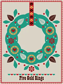 Twelve Days Of Christmas, The Holiday Classic Prints: The Fifth day of Christmas