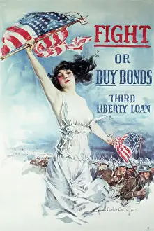 Determination Prints: Fight or Buy Bonds Poster by Howard Chandler Christy