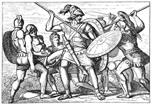 Prints of Illustration of a Fight for the corpse of Patroclus, Greek mythology Greek Mythology Decor Prints: Fight for the corpse of Patroclus, Greek mythology