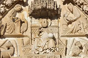 Main Prints: Figure of God the Father above the main entrance to the Gothic basilica of the Dominican monastery Mosteiro de Santa