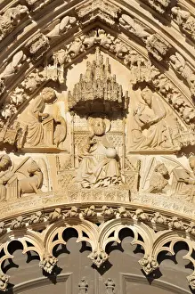 Main Prints: Figure of God the Father above the main entrance to the Gothic basilica of the Dominican monastery Mosteiro de Santa