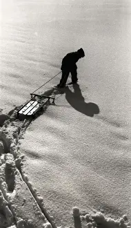 Sled Prints: Figure Pulling a Sled