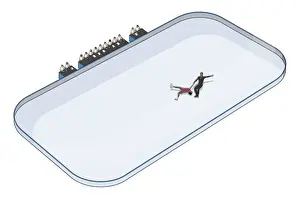 Ice Rink Prints: Figure skaters in ice rink