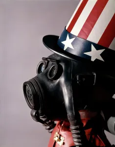 Mask Prints: FIGURE WEARING GAS MASK