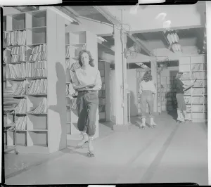 Marietta Prints: File Clerks Wearing Roller Skates