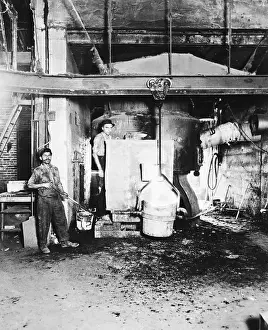 1910s Style Prints: Filling Crucible In A Foundry