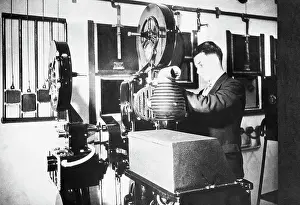 Broadcasting Prints: Film Projector and Technician