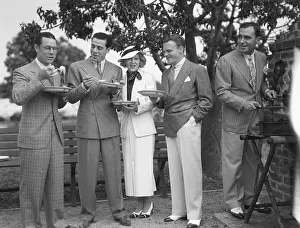 Film Stars at Barbecue Party