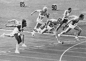 East German Prints: Finish of 110-Meter Hurdles