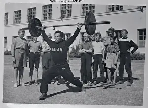 Helsinki Prints: Finnish Observers Watching Japanese Weight Lifter