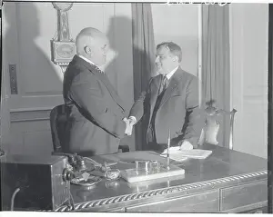 Obrien Prints: Fiorello LaGuardia and John O'Brien Shaking Hands