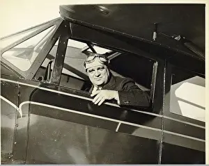 Mayor Prints: Fiorello Laguardia in Pilot Seat of Plane