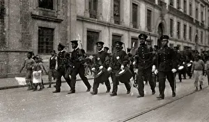 Mexican Prints: Fire Department in Police Parade