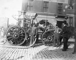 Firefighting Prints: Firefighters and Fire Engine