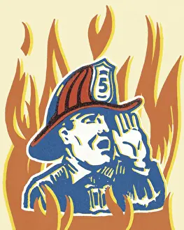 Shout Prints: Fireman Shouting