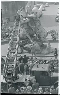 Hamburg Prints: Firemen Rescuing Stranded Woman