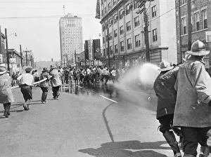 Oppression Prints: Firemen Spraying Protesters With Firehose