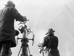 Firefighter Prints: Firemen at Work Fighting a Fire