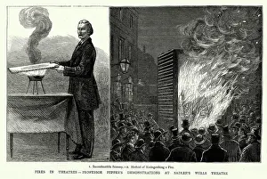 Fires in theatres, Professor John Henry Pepper's demonstrations at Sadler's Wells Theatre, Incombustible Scenery, Method of extinguishing a fire