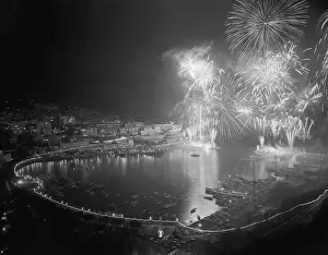 Monaco Prints: Fireworks Bursting Over the Port of Monaco