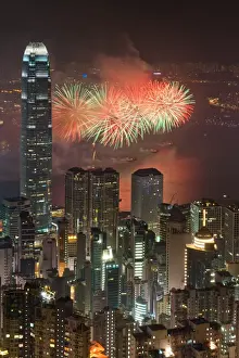 Firework Man Made Object Prints: Fireworks in Hong Kong