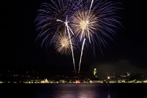 Festive Prints: Fireworks at the Promenadenfest festival in Ueberlingen on Lake Constance