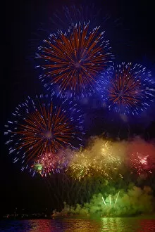 Fireworks at Seenachtsfest, lake festival at Lake Zug, Zug, Switzerland, Europe