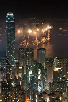 Fireworks over victoria bay