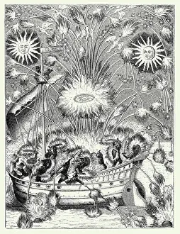 Naval Prints: Fireworks on the Water