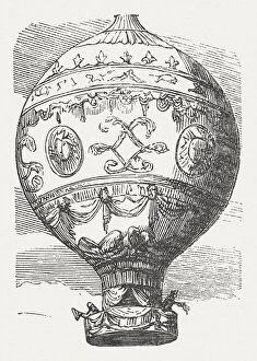 Montgolfier Balloon Gallery: First ballon flight, Jean-FranA┬ºois PilA┬ótre de Rozier (1783), published 1877