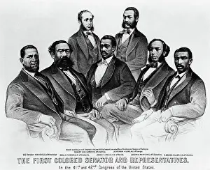 Currier And Ives Prints: First Black Senator & Representatives