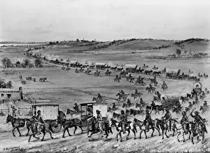 Trail Prints: First Covered Caravan Of Horses Wagons