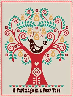 Twelve Days Of Christmas, The Holiday Classic Prints: The First day of Christmas