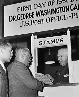 Postal Service Prints: First Day of Issuing George Carver Stamp